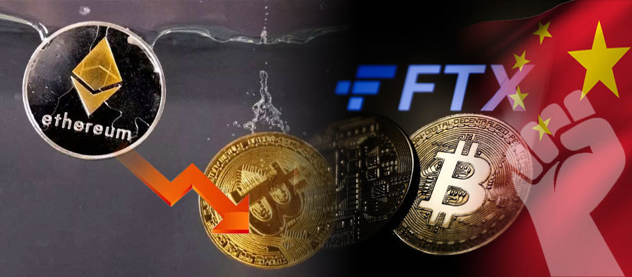 BTC and ETH Both Dip on China Protests and Fears of FTX Contagion