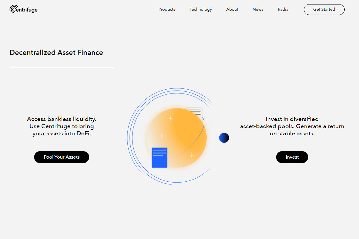 Centrifuge crypto app